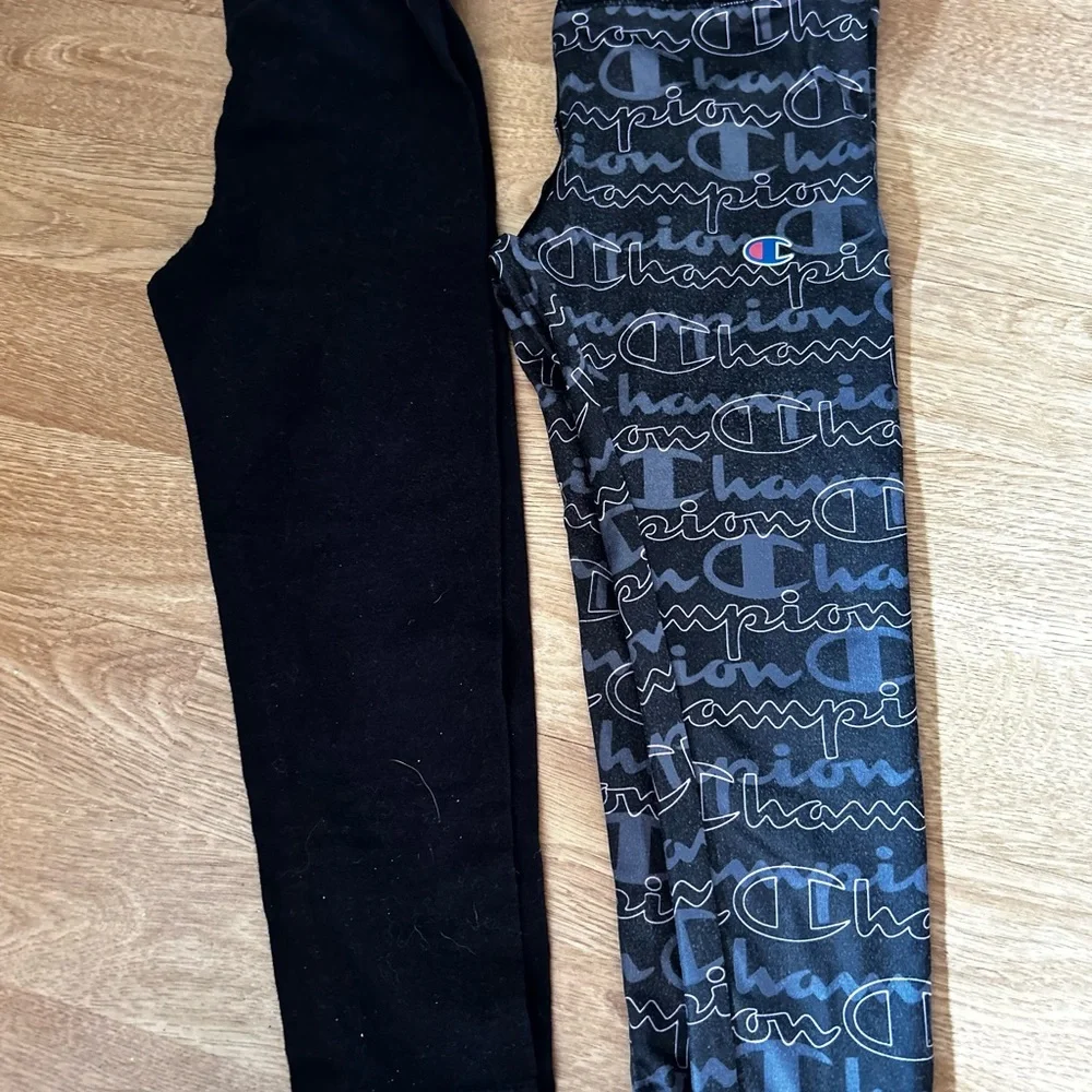 Champion  and Carter’s Kids' Black and Gray Leggings bundle set for girls 4T
